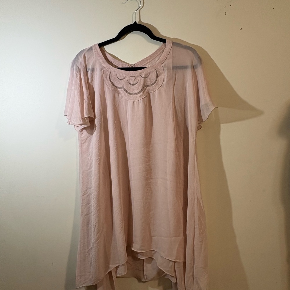 Sophie Max Dress‎ Women’s Large blush nude pink dress flowy lined lightweight